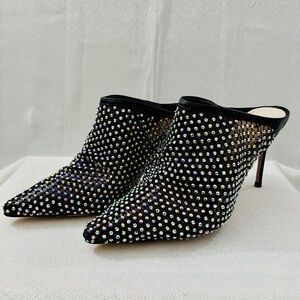 Women's Schultz Mule Tela Crystal Glam Black Stilleto Heels - Size 7.5B